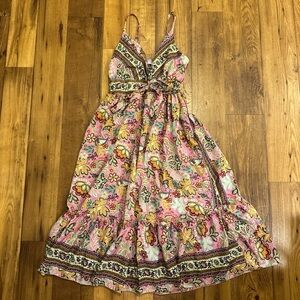 Pink and Purple Ruffled Tiered Maxi Sundress